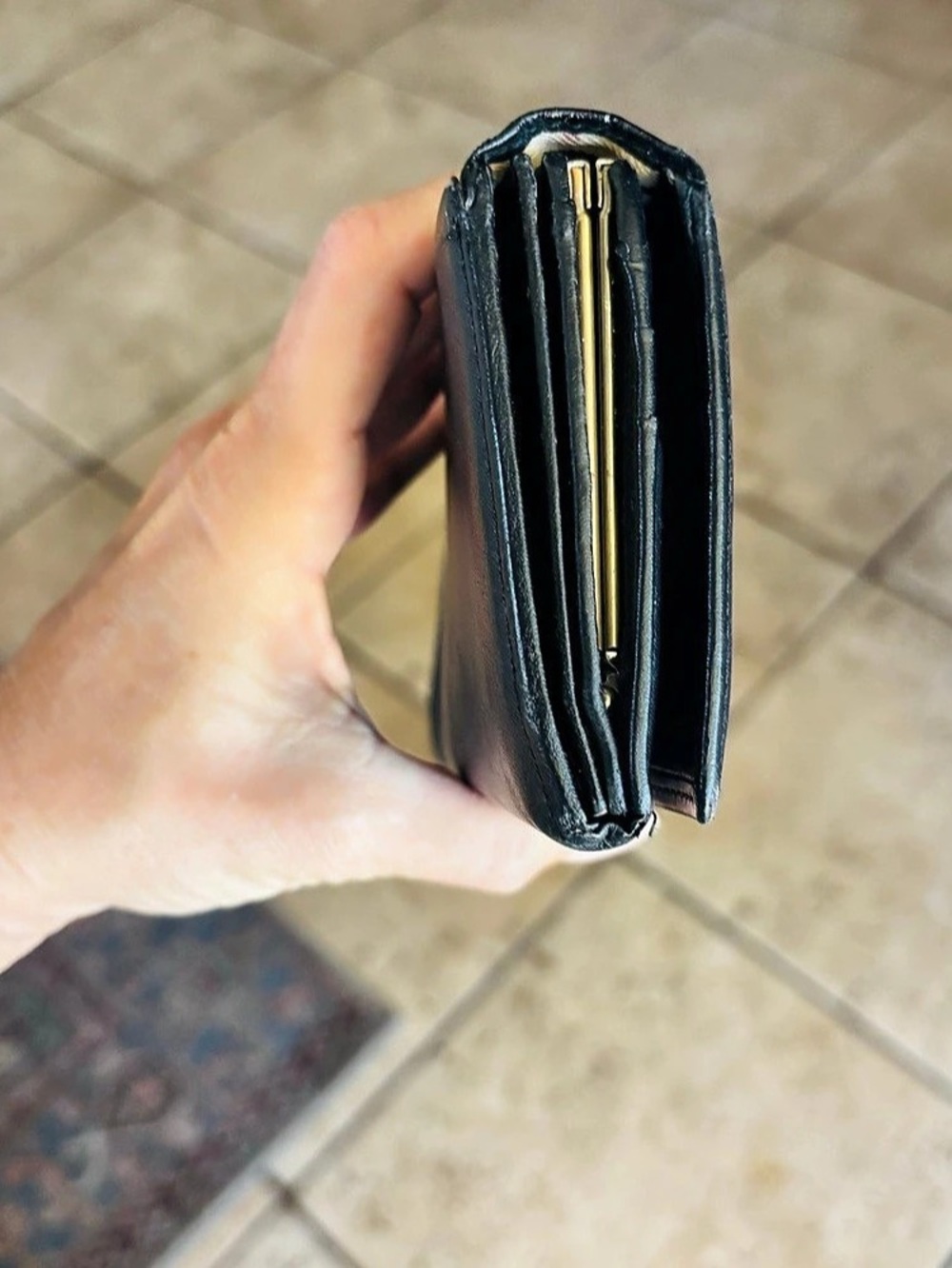 Burberry Nova Check plaid Continental Wallet in Black & Red - Picture 8 of 9